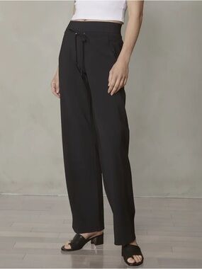 Raffaello Rossi (4) Candice Straight Pant Black NWT Waist Tie Iron Free Relaxed